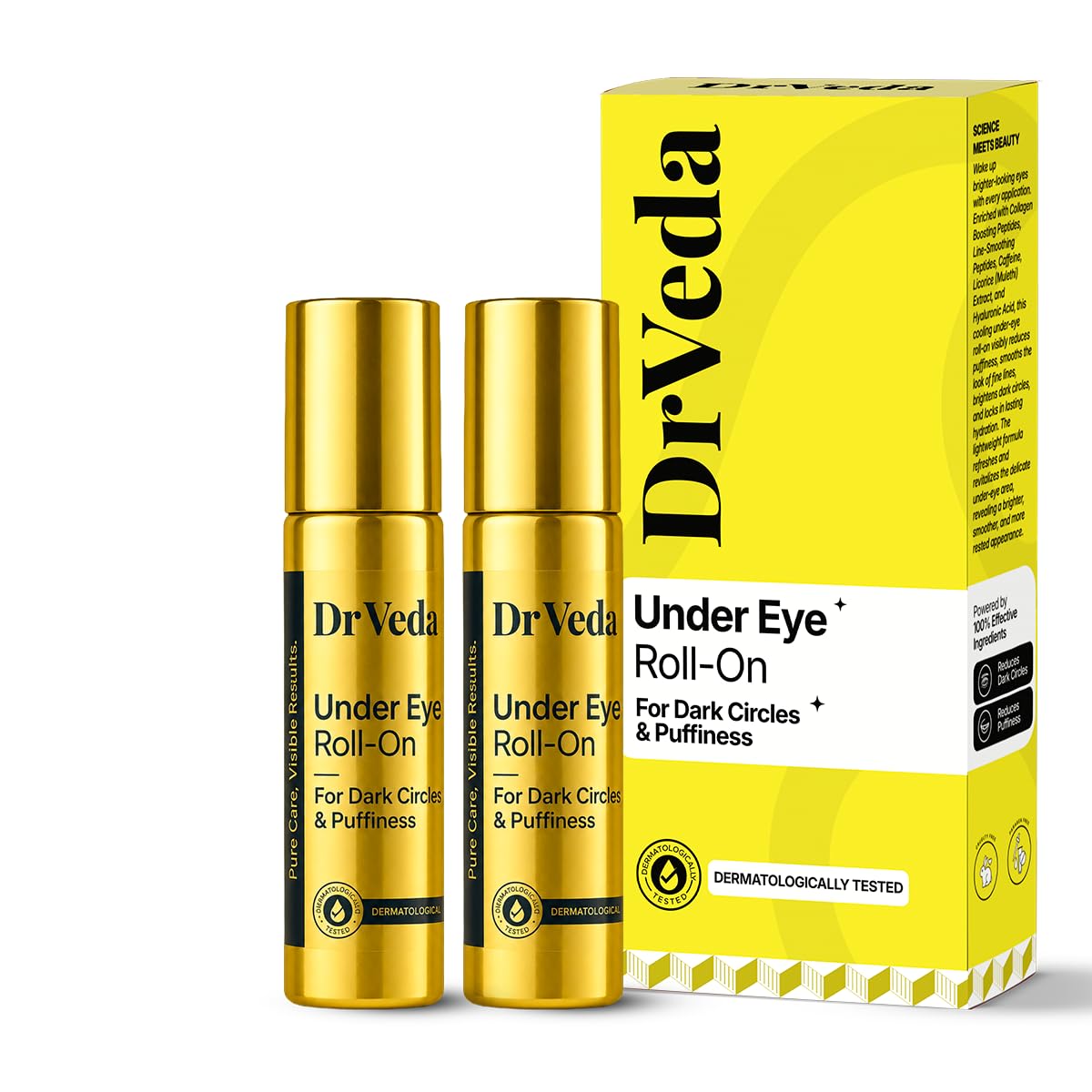 Under Eye Roll-On for Dark Circles Removal, Puffiness & Fine Lines | Under Eye Cream with Cooling, Brightening & Hydrating Formula | Anti-Wrinkle | For Men & Women | 10 ml — Amazon image 3