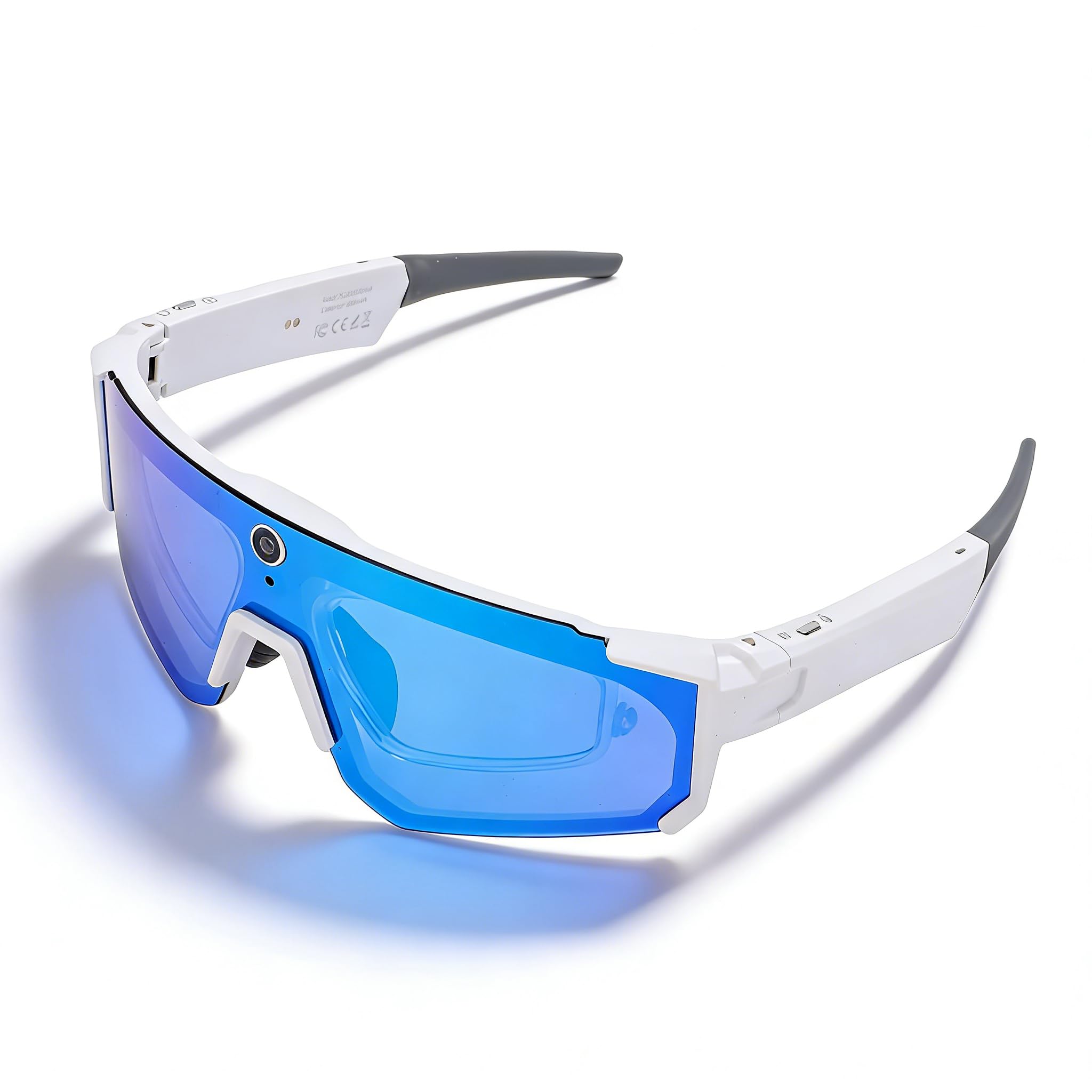 VBESTLIFE Gafas de Ciclismo Inteligentes 4K AI, Cámara HD de 8 MP, Gafas Deportivas Bluetooth con Control de Voz y Estabilización EIS para Ciclismo, esquí, Senderismo (Blanco Azul)