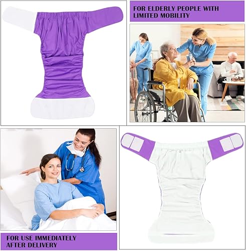 Miniatura 4 de FERCAISH Pañal de tela reutilizable para adultos, lavable e impermeable, protección contra la incontinencia de ancianos, ropa interior con máxima