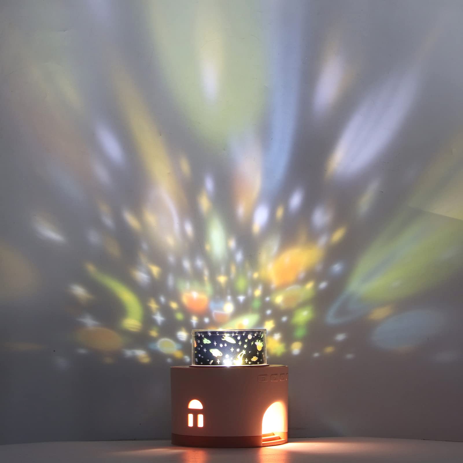 Luz Nocturna De Proyección De Estrellas, Proyector De Estrellas Y Luna Giratoria De 360 ​​°, Lámpara De Escritorio, Lámpara De Proyección De Cielo, Decoración De Pared Para(Rosa)