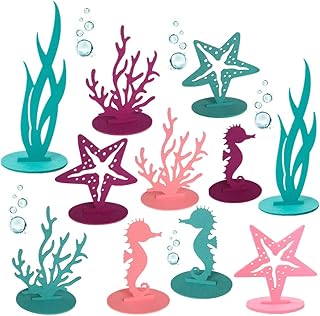 RFAPTDM 20Pcs Mermaid Birthday Decorations Supplies DIY Felt Table Centerpiece Under The Sea Baby Shower Party Decorations for Ocean Theme