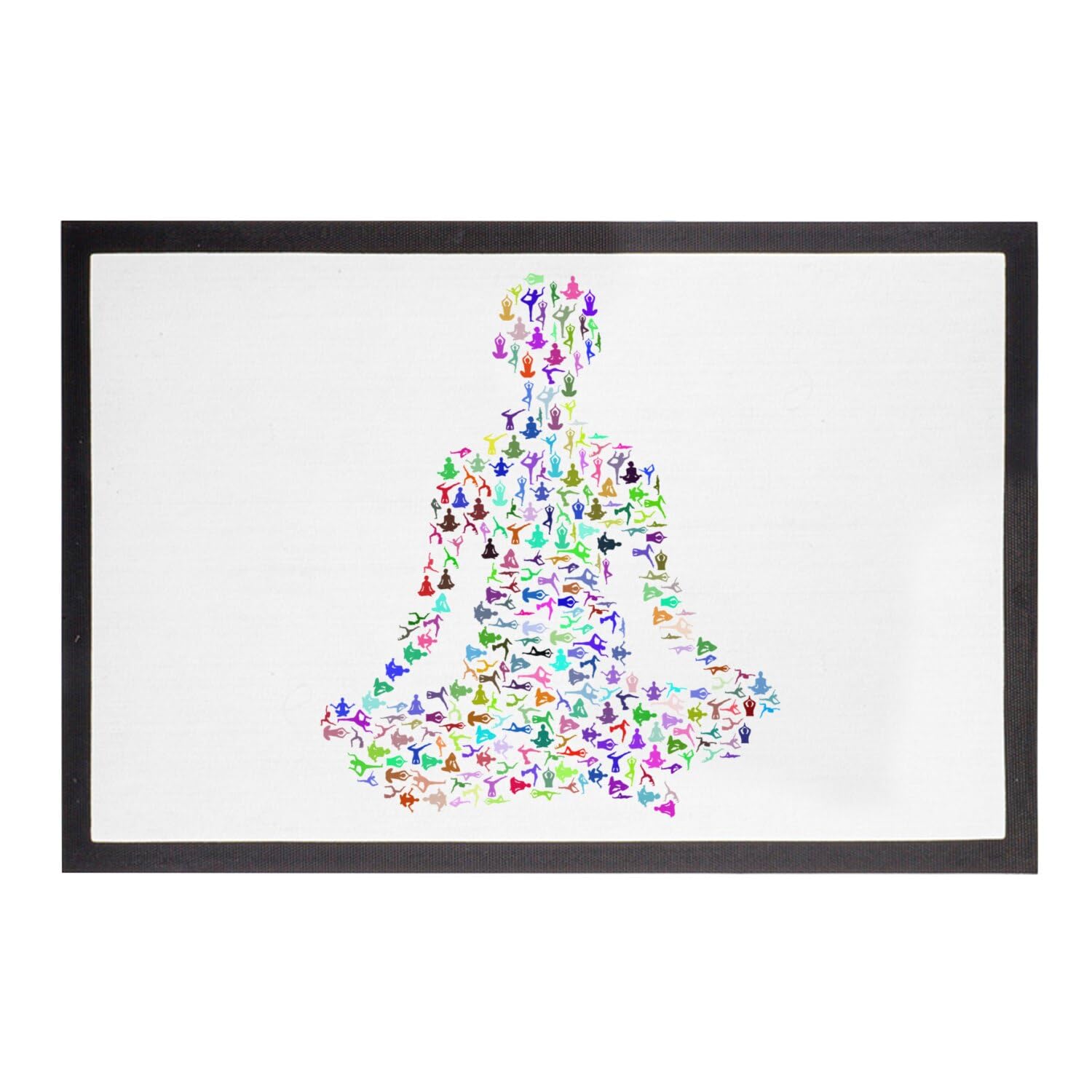 Paillasson Yoga Meditation 60x40 Tapis Entrée Déco Multicolor