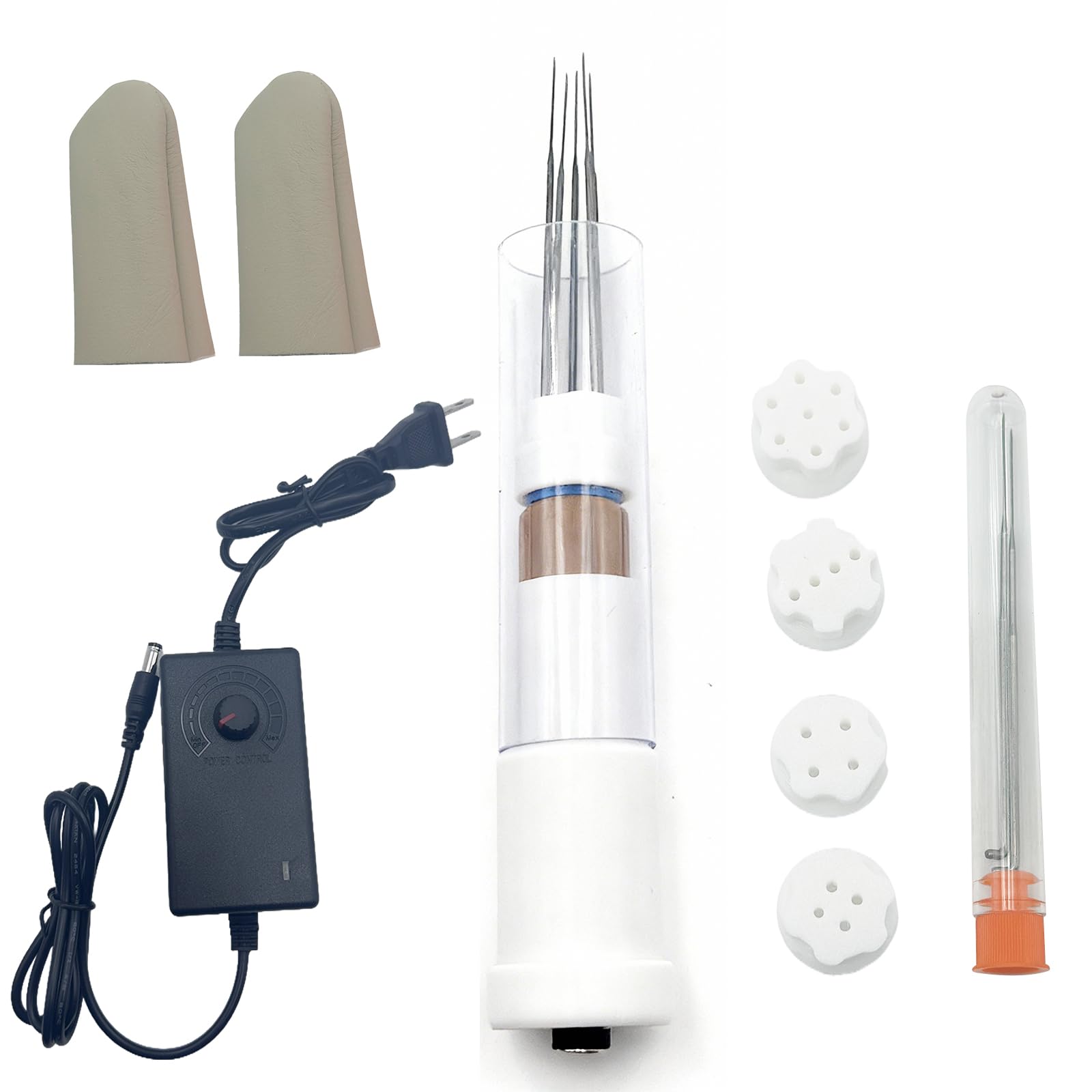 Dexprosy Elektrische Filznadelmaschine Kit - Wollfilzwerkzeug mit 1-7 Nadeln, variable Geschwindigkeitsregelung für gefilzte Tiere, einfacher Nadelwechsel, schnelles Filzen, Heimwerken und