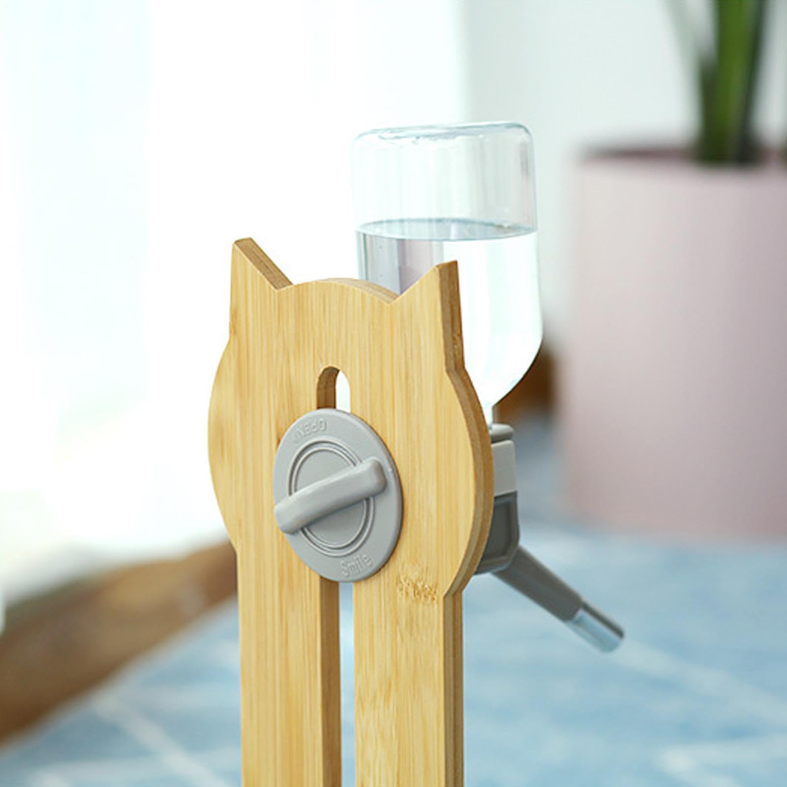 Hamster Trinkflasche mit Ständer Höhenverstellbar, aus Holz gefertigt,