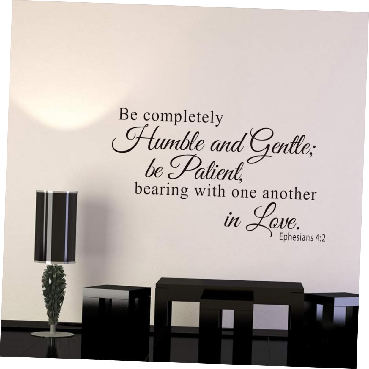UKCOCO 3piezas Vinilo Pared Humilde y Gentil Ephesians Decoración Removible Para Hogar Versículo Bíblico Adhesivo De Pared