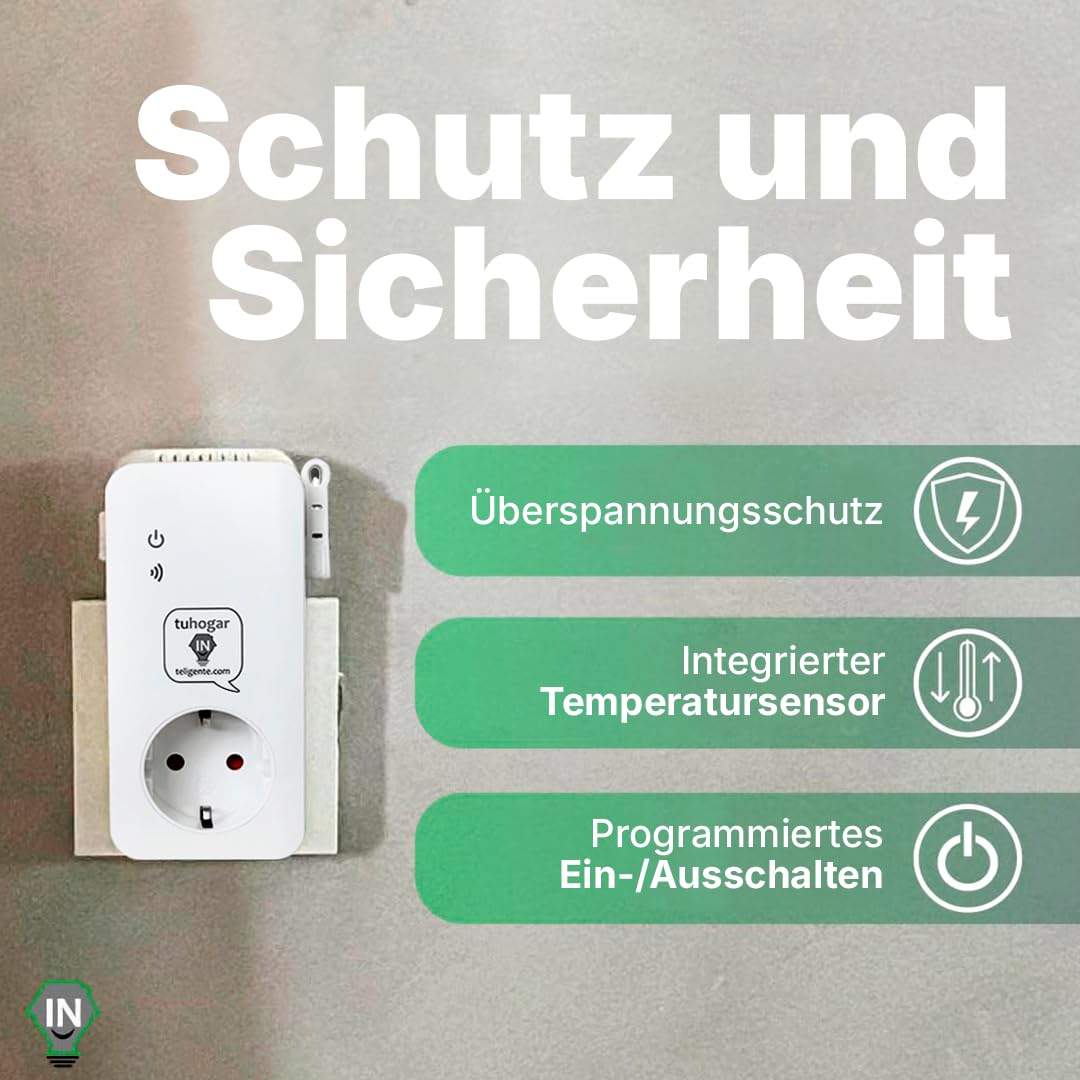 Intelligente Steckdose ohne Internet/WLAN | Benötigt GSM/4G-SIM-Karte | Mit Temperatursensor und Fernsteuerung per SMS, Anruf oder APP | Sofortige Benachrichtigung bei Stromausfall