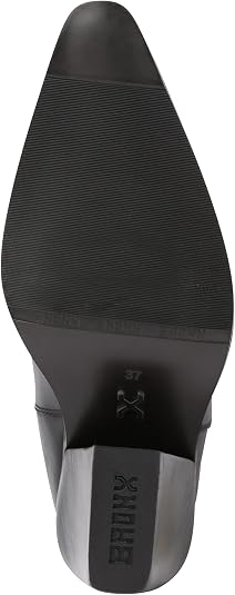 Botas De Cuero Para Mujer Bronx New-Kole - Tacón Bloque 9 Cm, Suela De Goma, Sin Cordones