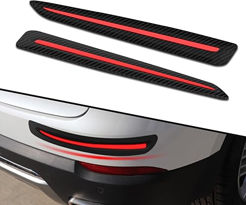 Sodcay 2 tiras protectoras de parachoques delantero y trasero de automóvil, tira protectora de parachoques texturizada de fibra de carbono, adecuada