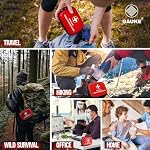 140 Pcs First Aid Kit + Survival kit for Treat, Protect Minor Cuts, Scrapes. Home, Office, Car, School, Business, Travel, Emergency, Survival, Hunting, Outdoor, Camping & Sport TROUSSE DE PREMIERS SECOURS