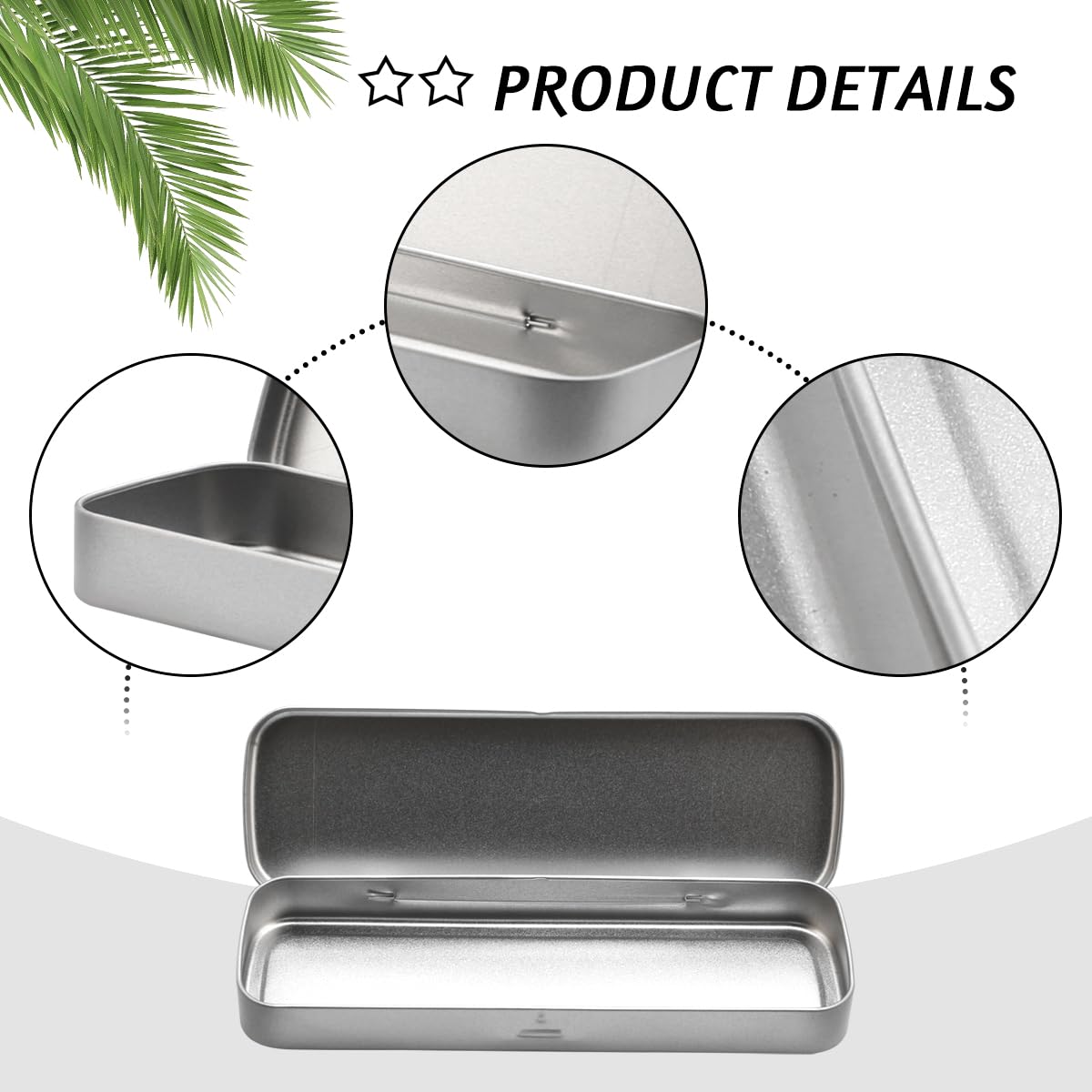 Tabanzhe Mini Portable Metal Pen Holder Stationery Pencil Box Makeup Brush Organiser, Silver Slim Pen Case - Image 3