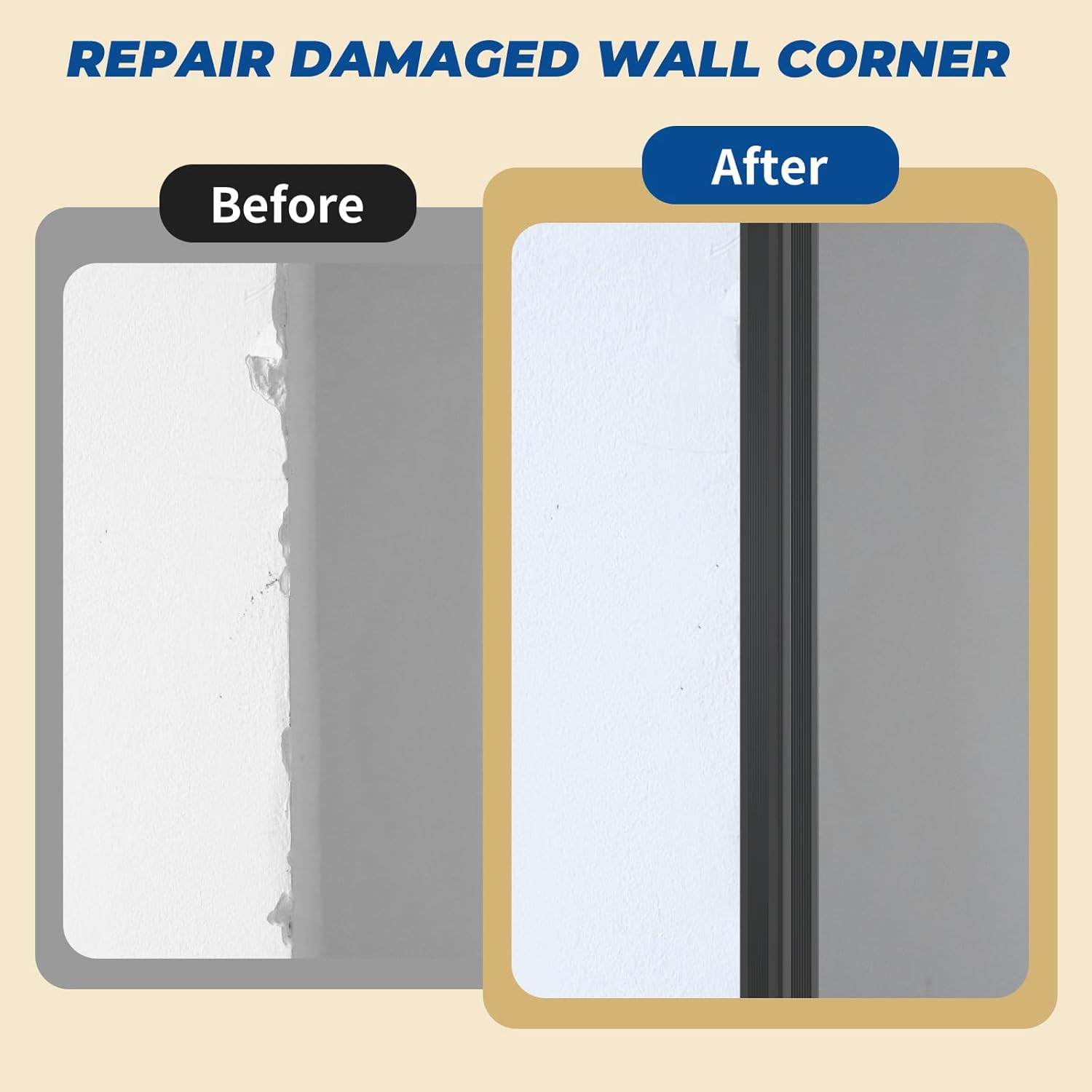 TONGMO 5 Pack Wall Corner Protectors, 23.6" L x 1.57" W x 0.15" TH Self Adhesive Corner Guard, PVC Wall Edge Protector with Strong Adhesive for Sharp Edge Protection & Cover Damaged Corners