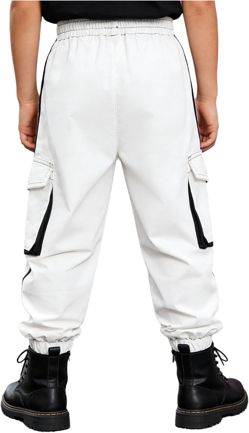 TTAO Kids Boys Lightweight Cargo Pants Elastic Waist Hip Hop Jazz Dance Trousers Performance Dancewear