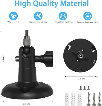 Adjustable Wall Mount Compatible with Pan Tilt Camera (1pack,Black)