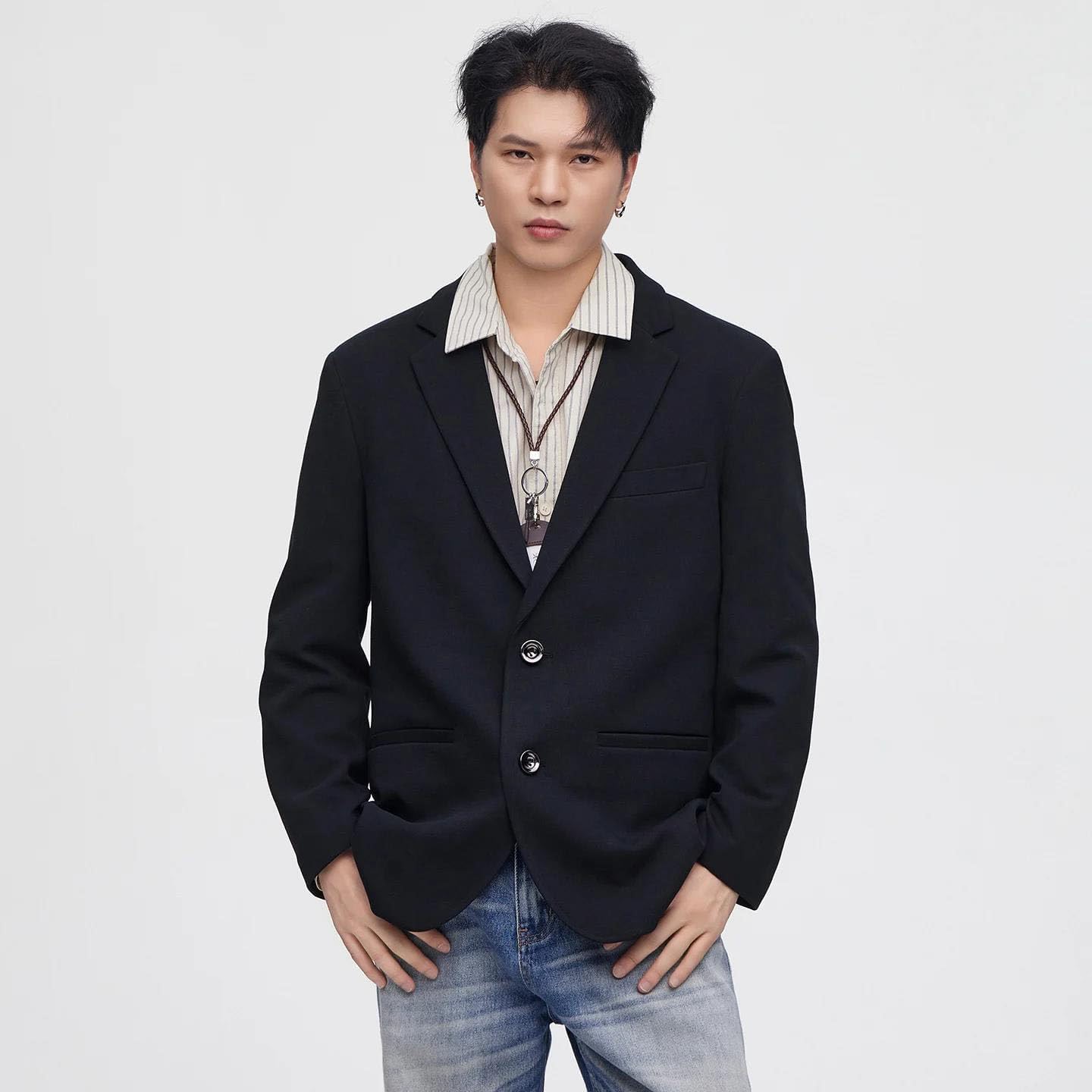 Men Vintage Commuter Business Suit Jacket Blazers Coat Spring Autumn Outerwear