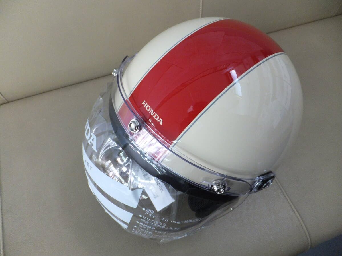 モンキー ヘルメット□アイボリー×レッド Lサイズ【楽天市場】【Honda