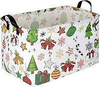 Vista 39 de CLOCOR Cesta de almacenamiento rectangular, cesta de almacenamiento plegable con bonito patrón, caja de almacenamiento de revestimiento impermeable