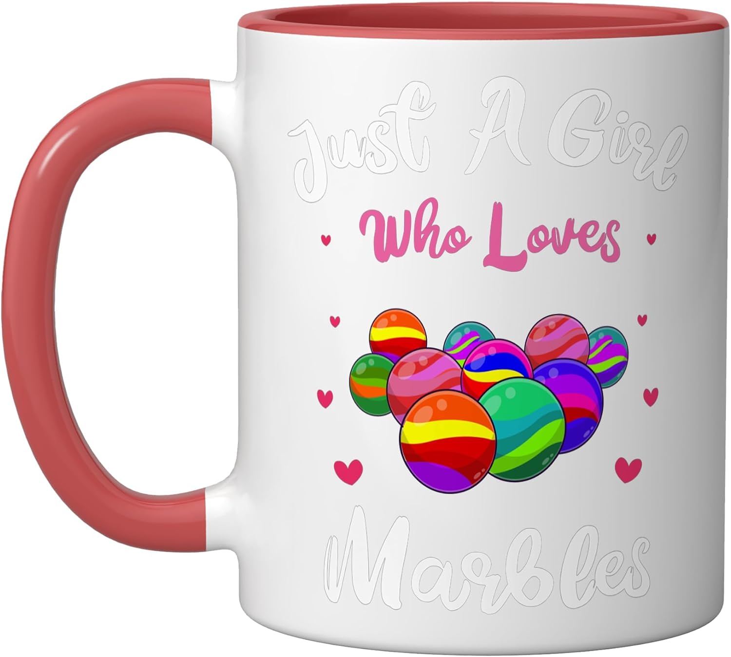 Just A Girl Who Loves Marbles Funny Cool Marbles Ceramic Mug, Blue/White, 15oz image 5