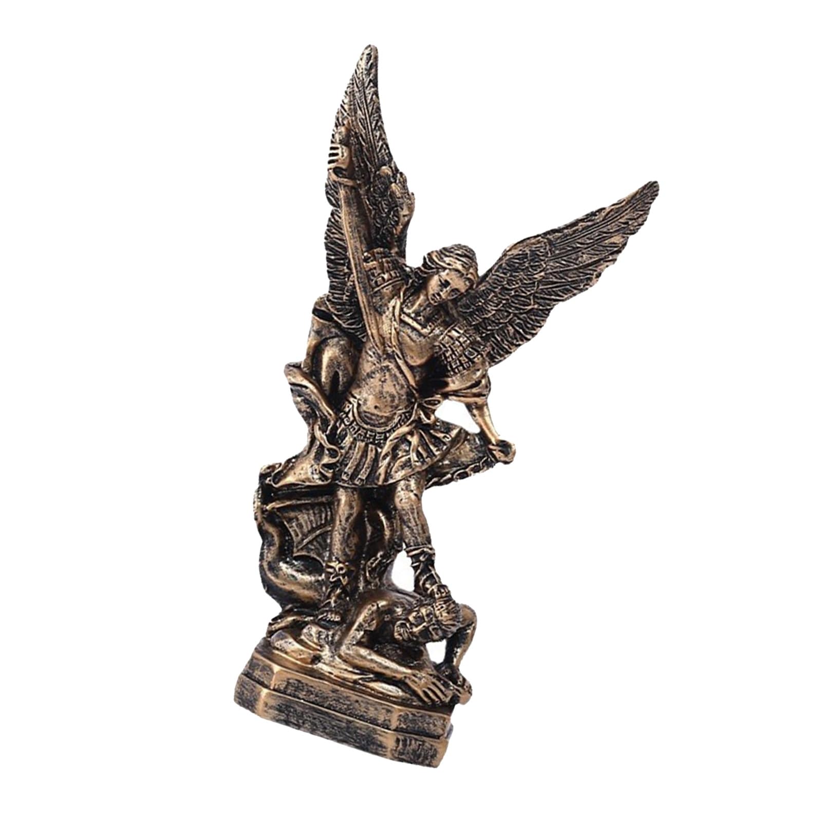 Statue d'archange religieuse en résine de 30 cm aux détails sculptés main