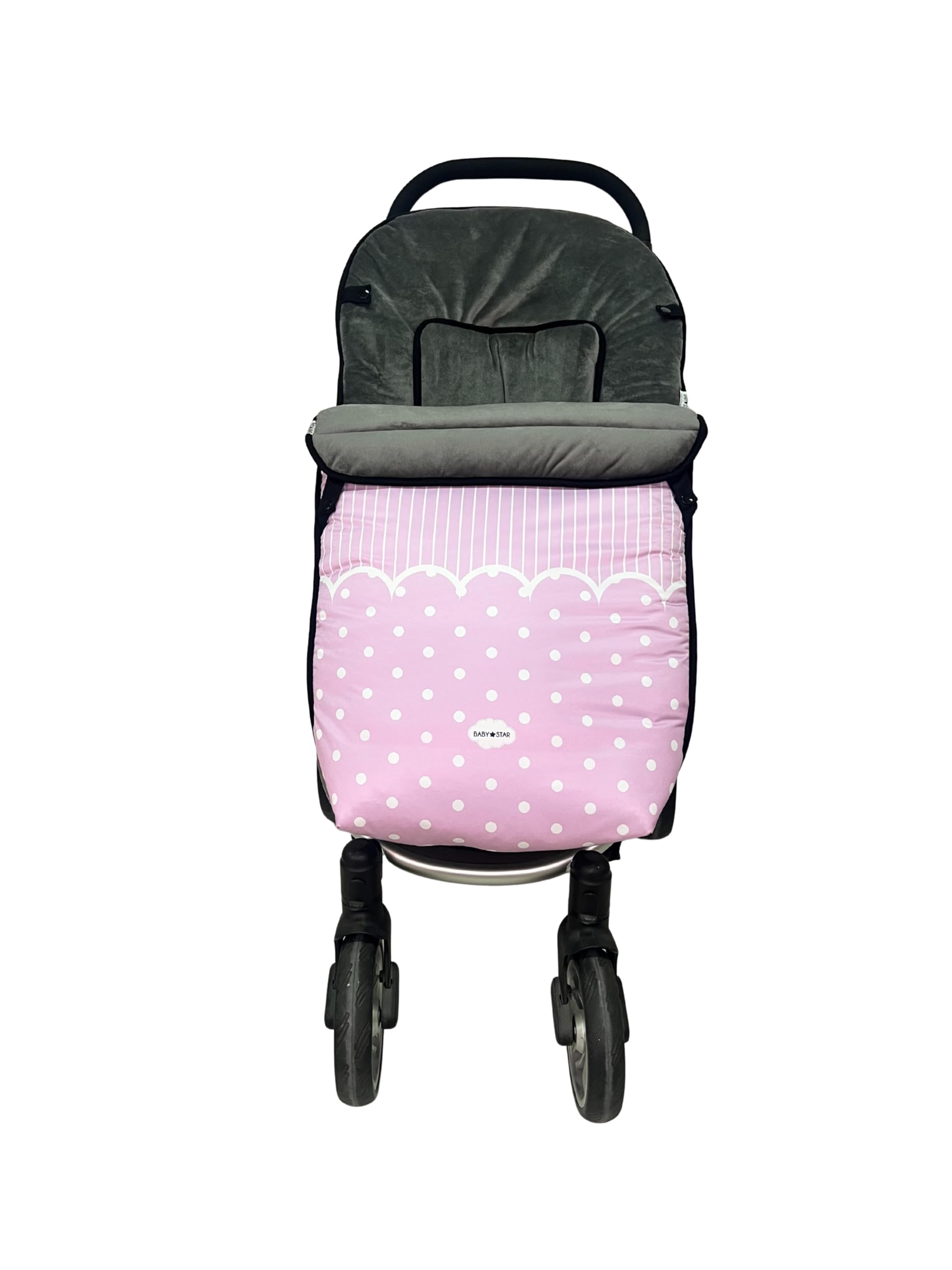 Baby Star Saco Silla de Paseo Universal rosa, Saco Bebe Invierno con Polar extrasuave, Saco Carro bebé Impermeable, Desmontable y Transpirable, Doble Apertura, resistente hasta -15 grados