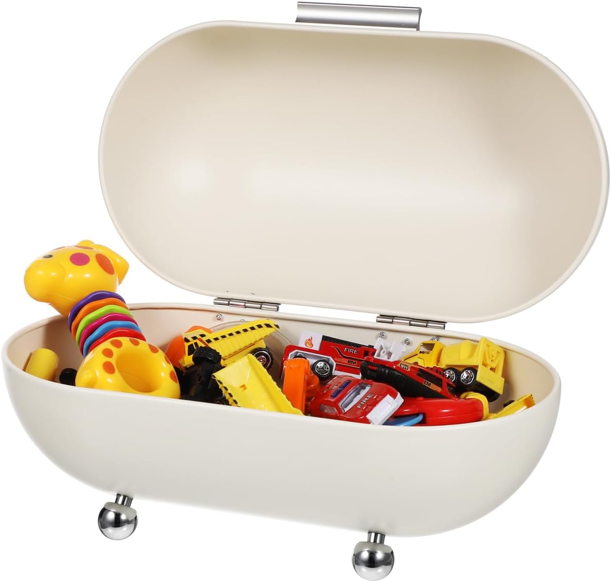 Angoily White Metal Bread Box with Lid Kitchen Bread Countertop Storage Container Large BreadBox for Vintage Organizer Rolling Door Decor Stores Your Homemade-Bread