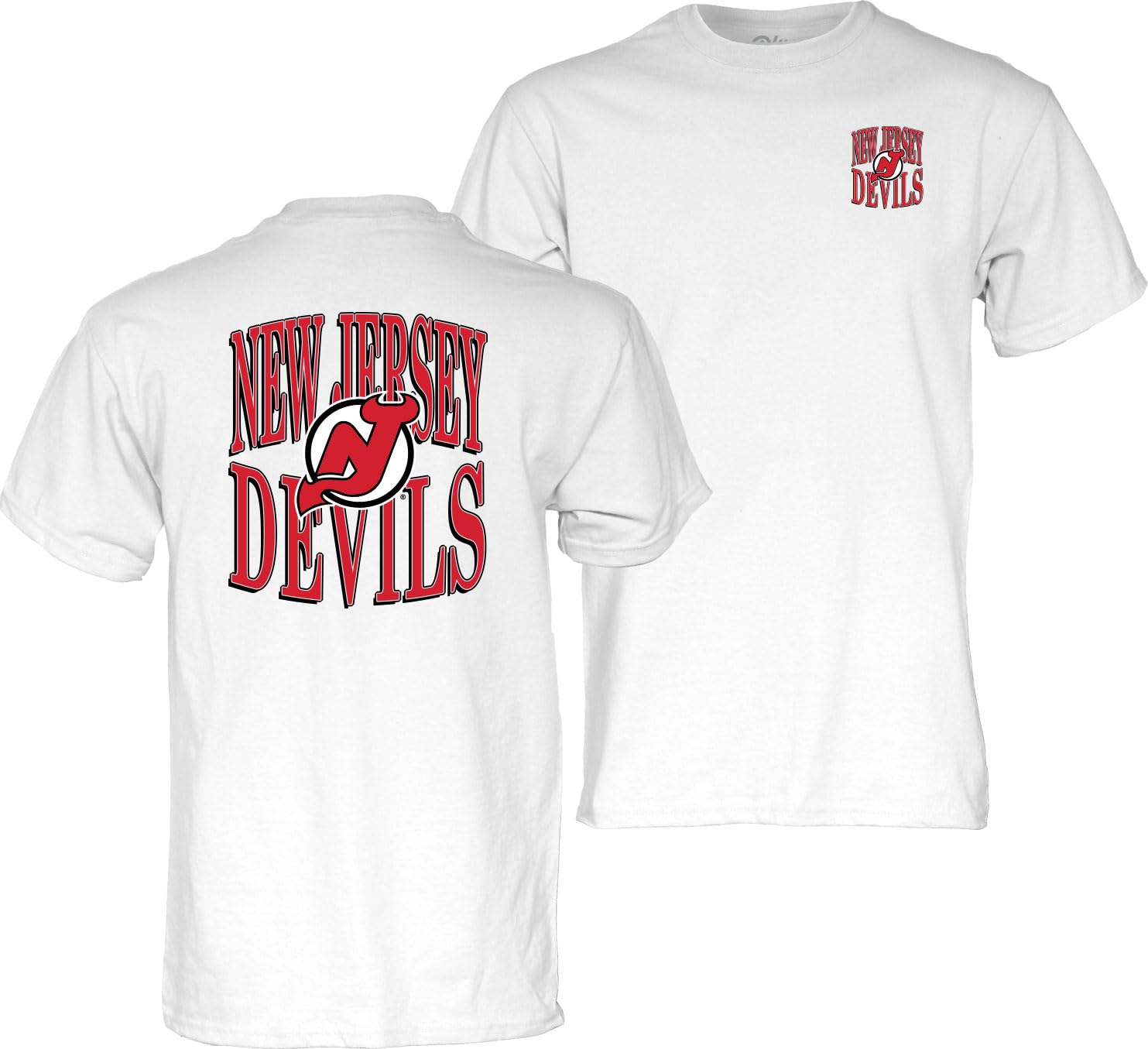 Blue 84 NHL Officially Licensed T-Shirt Front/Back White