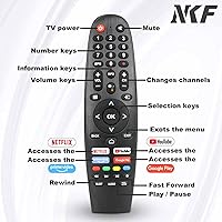Vista 3 de EC32V2HA EC40V2FA Reemplazo de control remoto para Caixun Android TV Remote y BLAUPUNKT, para SANSUI TV Remote y ARRQW