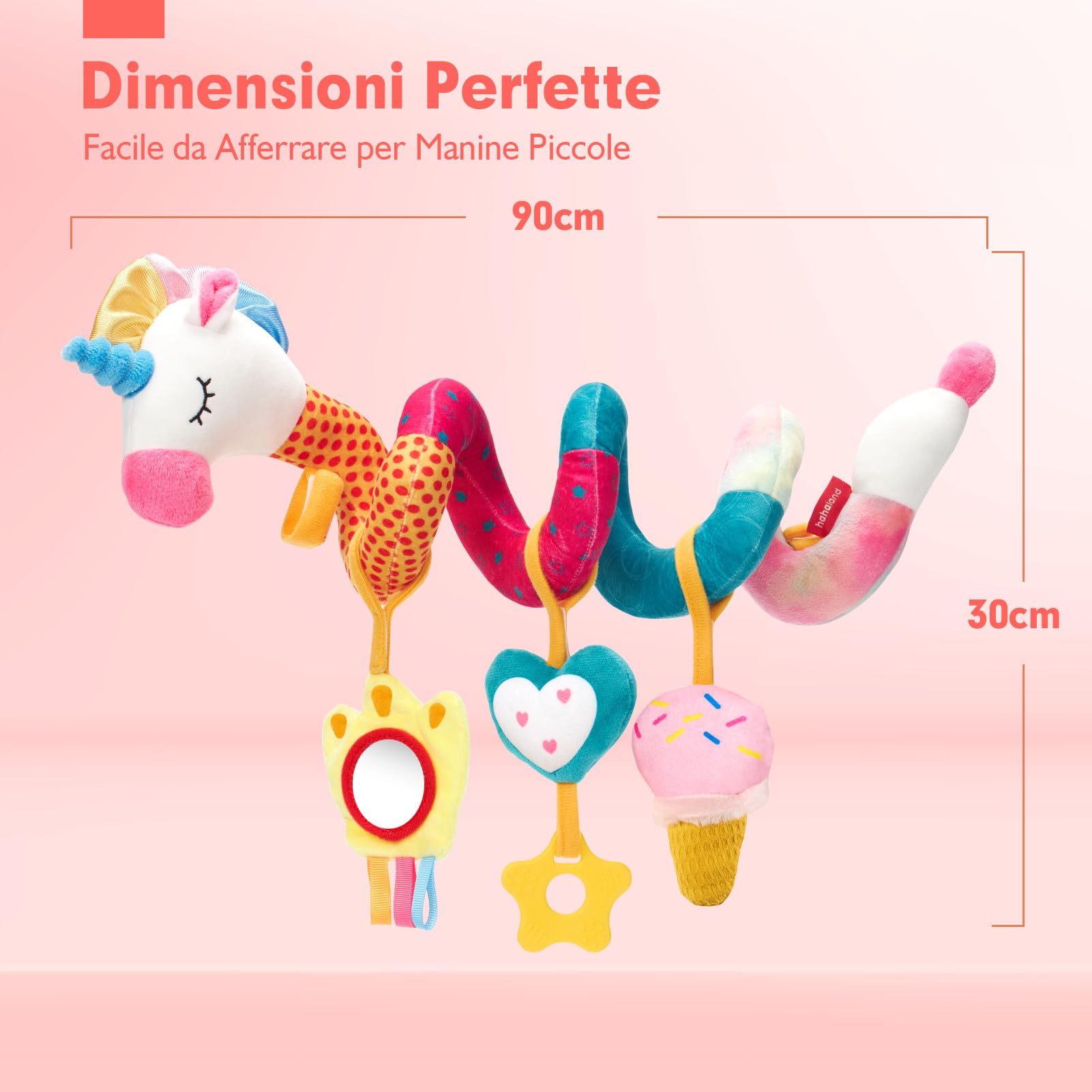 hahaland Giocattolo a Spirale Passeggino Neonati 0 3 6 Mesi, Regalo Neonata Femmina Giochi Passeggino a Sonaglio Appeso, Giocattolo della Peluche da Appendere