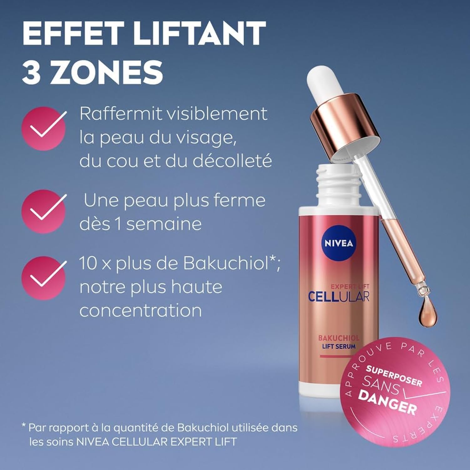 NIVEA - Coffret Routine Sérum Layering Soin Visage Anti-Âge Cellular Expert - Trio de Sérums : 3 Zones + Acide Hyaluronique + Vitamine C - Tous Types de Peaux - 3 x 30 ml