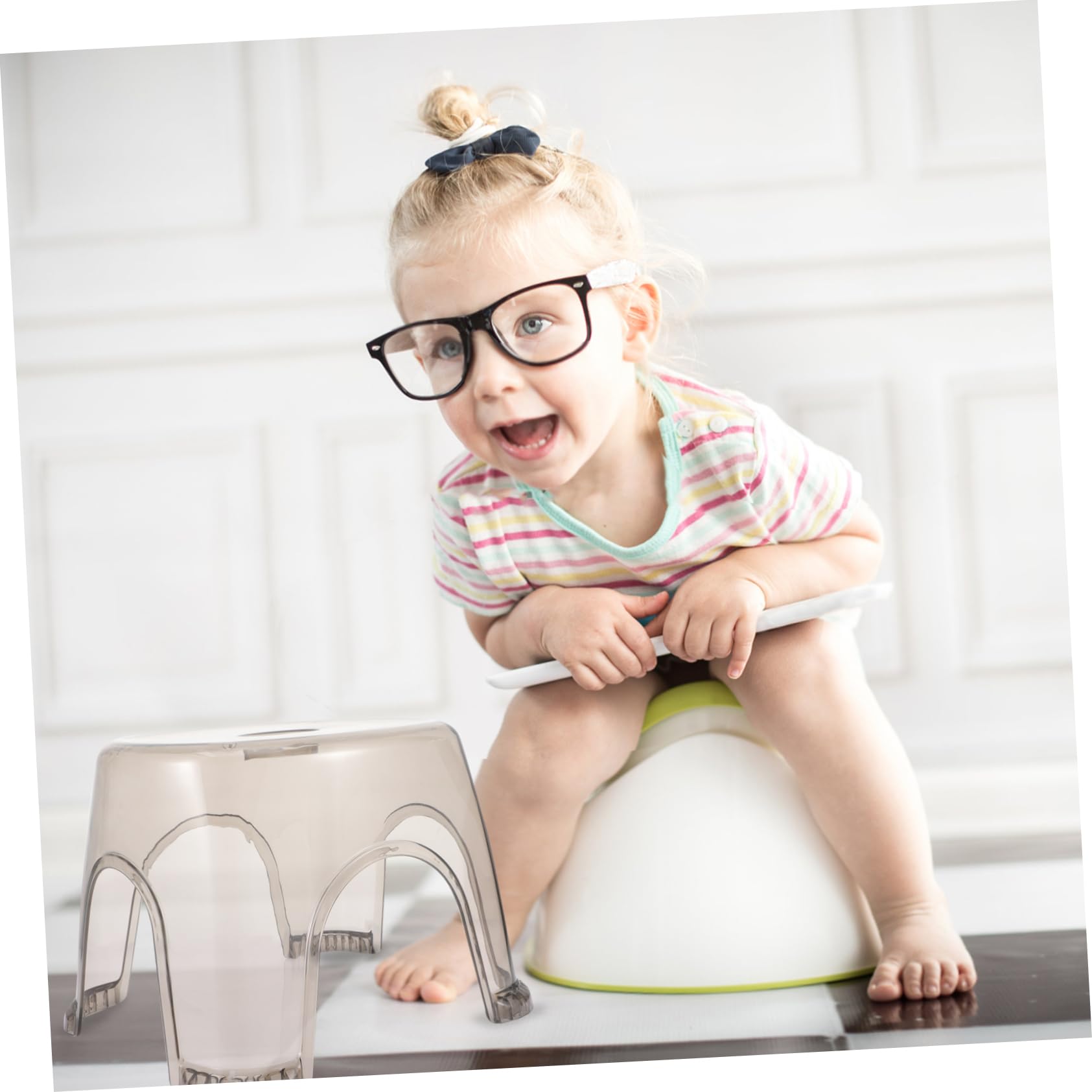 Sgabello da Bagno in Plastico Stabile per Bambini 2pezzi Poggiapiedi Sottile per Doccia, Ingresso, Casa