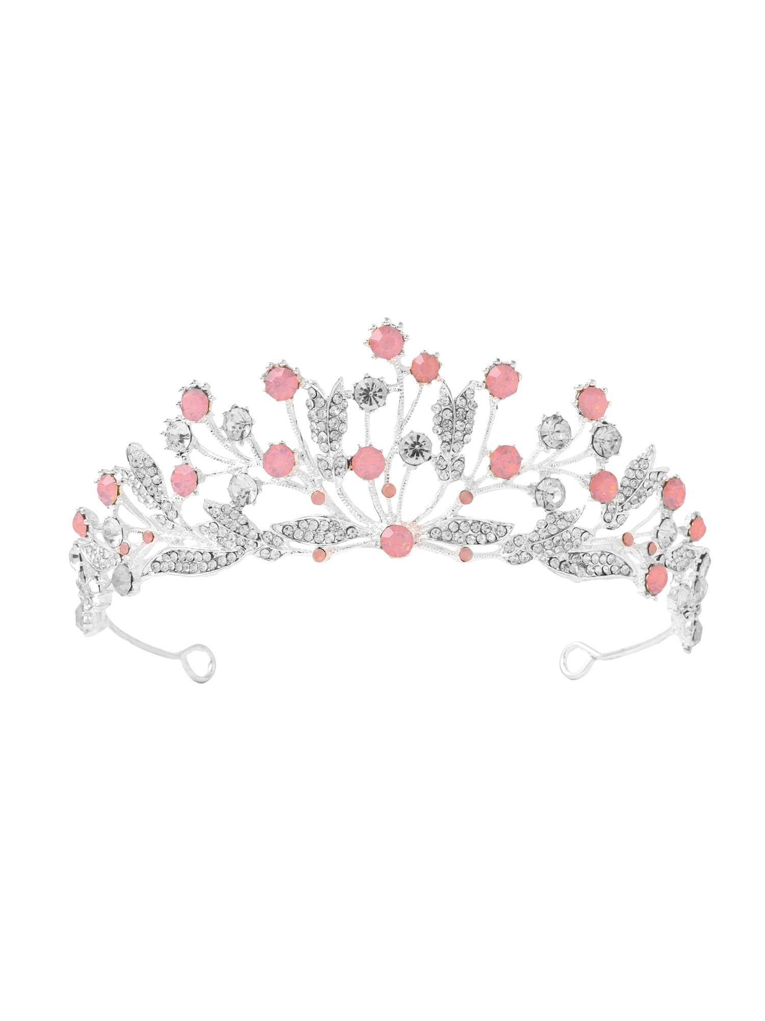 Tiara for Women and Girls Silver Gold Plated Crown for Women Floral Crystal Studded Bridal Wedding Crown Tiaras for Women and Girls Gift For Women & Girls Valentine Gift for Girls