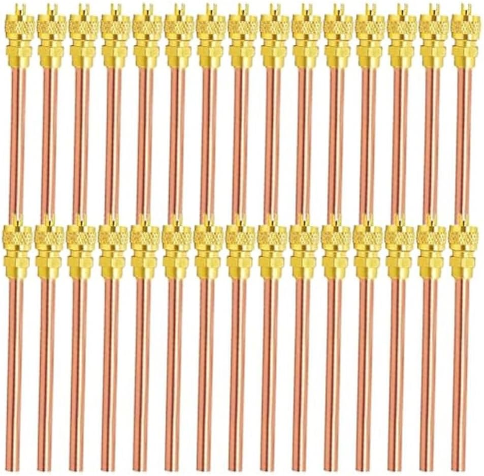 30Pcs Access Service Valve,Refrigerator Access Valves Kit, Stem Core AC Refrigeration Service Valve