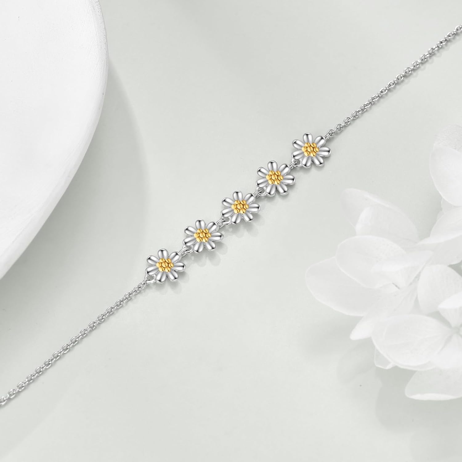 YFN Compass/Flower/Dog/Cat/Hummingbird/Cardinal/Tree of Life/Cat Animal Bracelets Sterling Silver Adjustable Bracelet Jewelry Gifts for Women 7+2" - Image 6