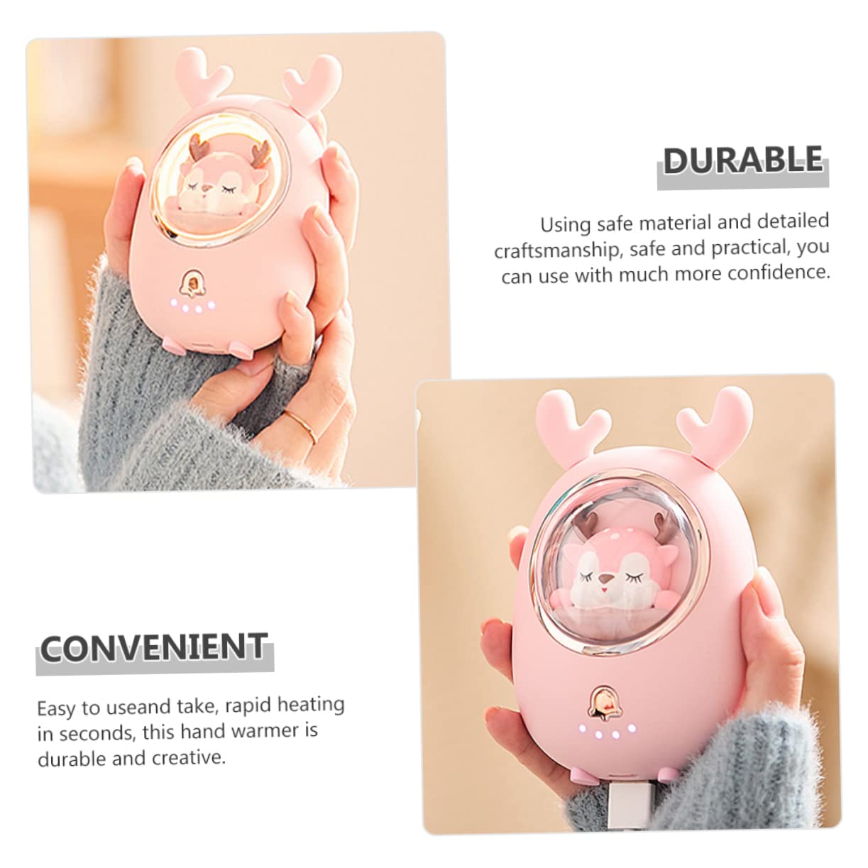 BESPORTBLE 5 Set Caldo Scaldamani Dei Cartoni Animati Scaldamani Usb Da Donna Ricaricabili Portatili Mini Power Bank e Abs
