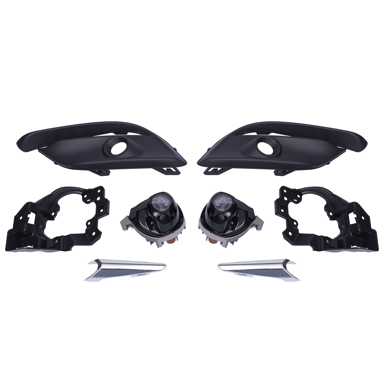 YIYIBYUS for 2017 2018 Mazda 3 LED LH RH Bumper Fog Lights Left Right DRL Foglamp w/Chrome Trim Bezel Switch Assembly Pair Front Lamp Left Right BAJC50C21A,BAJC50C11A