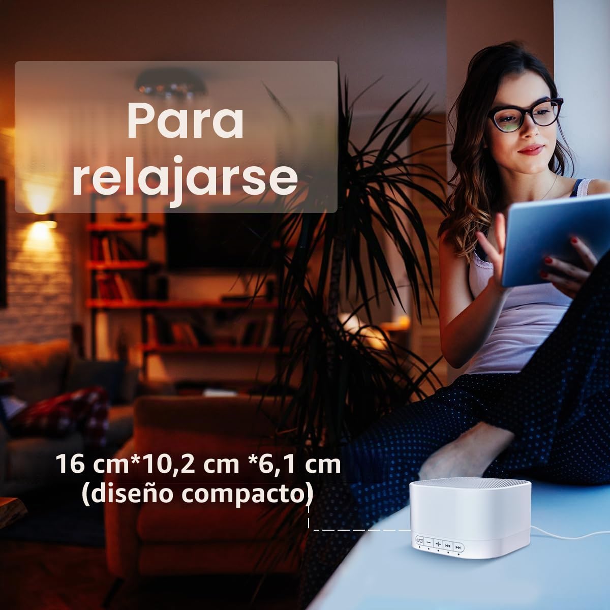Magicteam Máquina de ruido blanco con 20 sonidos relajantes naturales sin bucle y función de memoria, 32 niveles de volumen, temporizador de sonido, terapia para bebés, niños y adultos