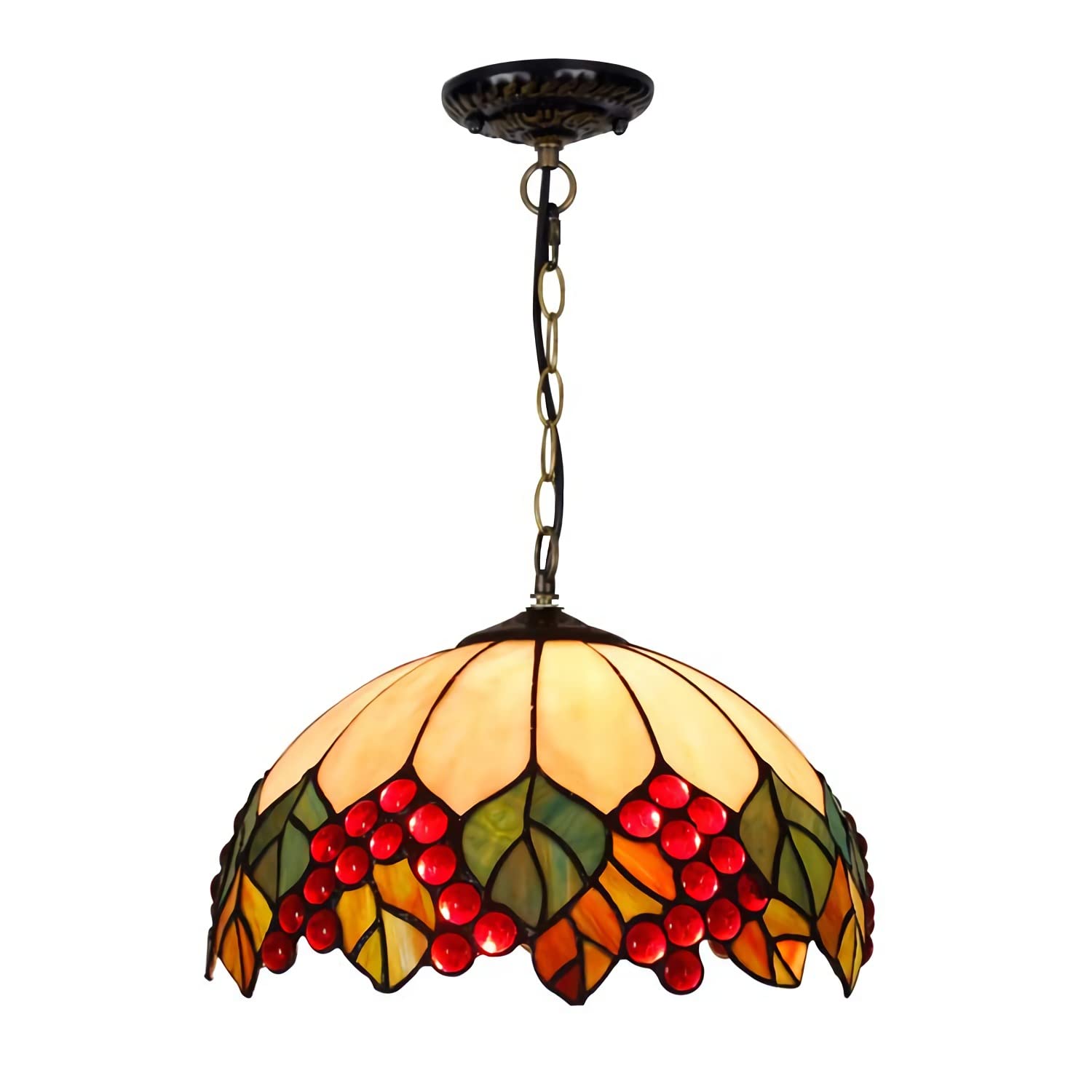Suspension Tiffany Retro Verre Teinté Ambiance Chambre
