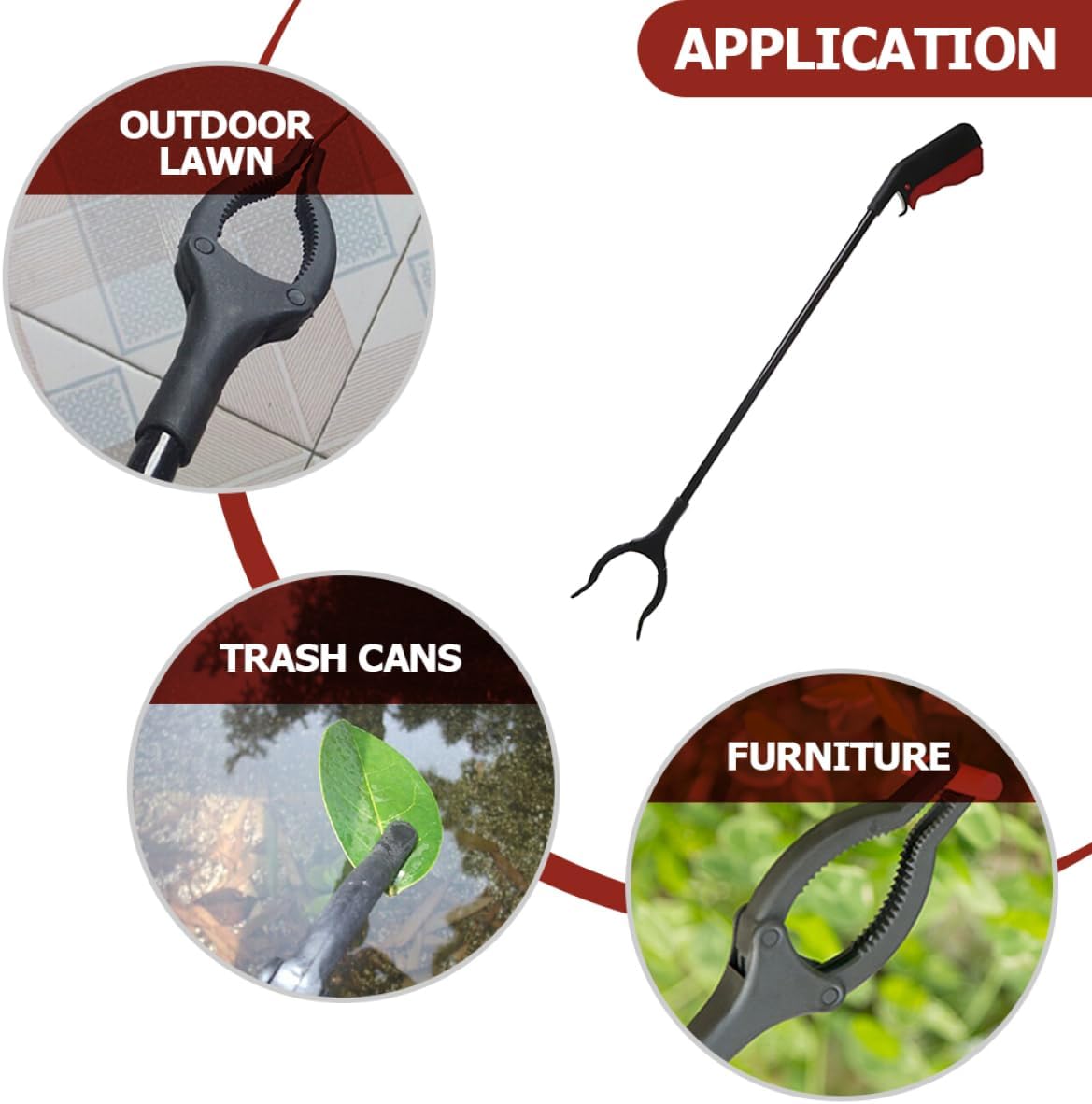 Veemoon 2pcs Stainless Steel Trash Picker Tool Heavy Duty Litter Grabber for Outdoor Cleanup Reach for up Bottles and Ground Debris