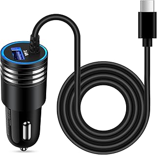 Android Car Charger Type C Samsung Car Charger Fast Charging for Samsung Galaxy A14/A04S/A53 5G/A13/A03S/S23/S23 Ultra/S23 Plus/S22/S21fe/S20/A05S/A05/Z Flip4/A12/A32,3.4A Car Adapter+3ft USB C Cable