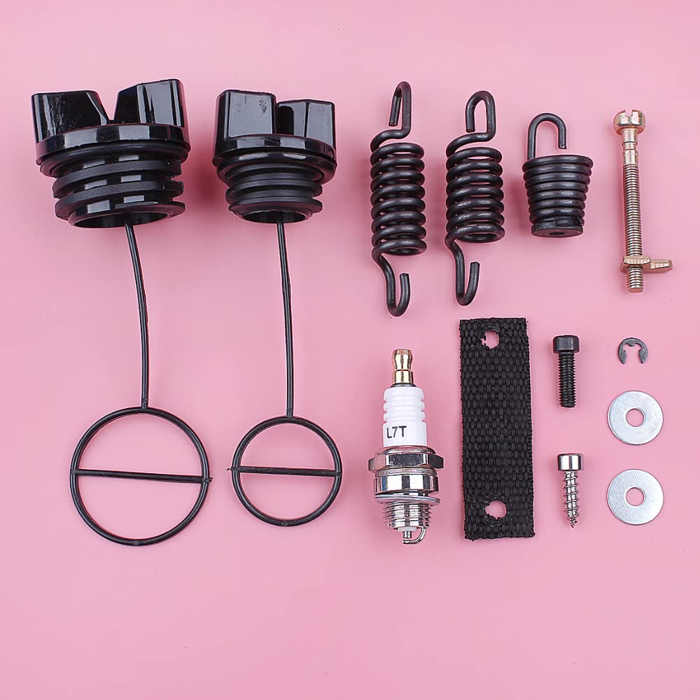 Juego de resortes de choque AV for P 350 351, tapa de tanque de combustible, ajustador de cadena, tensor, bujía, motosierra, repuesto de repuesto