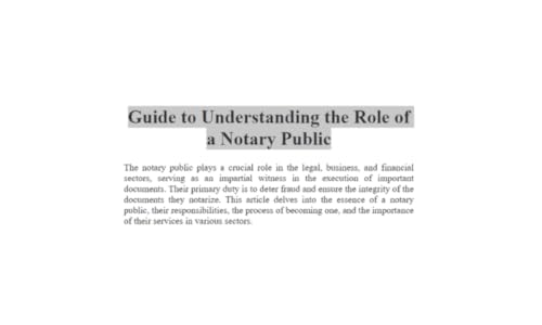 Guide to Understanding the Role of a Notary Public