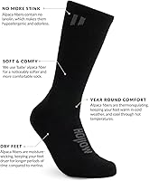 Vista 3 de HOLLOW Alpaca Crew Socks for Men and Women, Running, Hiking, Outdoors, Designed for Comfort and Performance