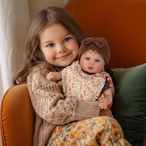 Miniatura 5 de Muñecas de bebé Reborn  16 pulgadas realista de vinilo suave recién nacido hecho a mano con cuerpo de tela suave como un bebé real, juego de regalo