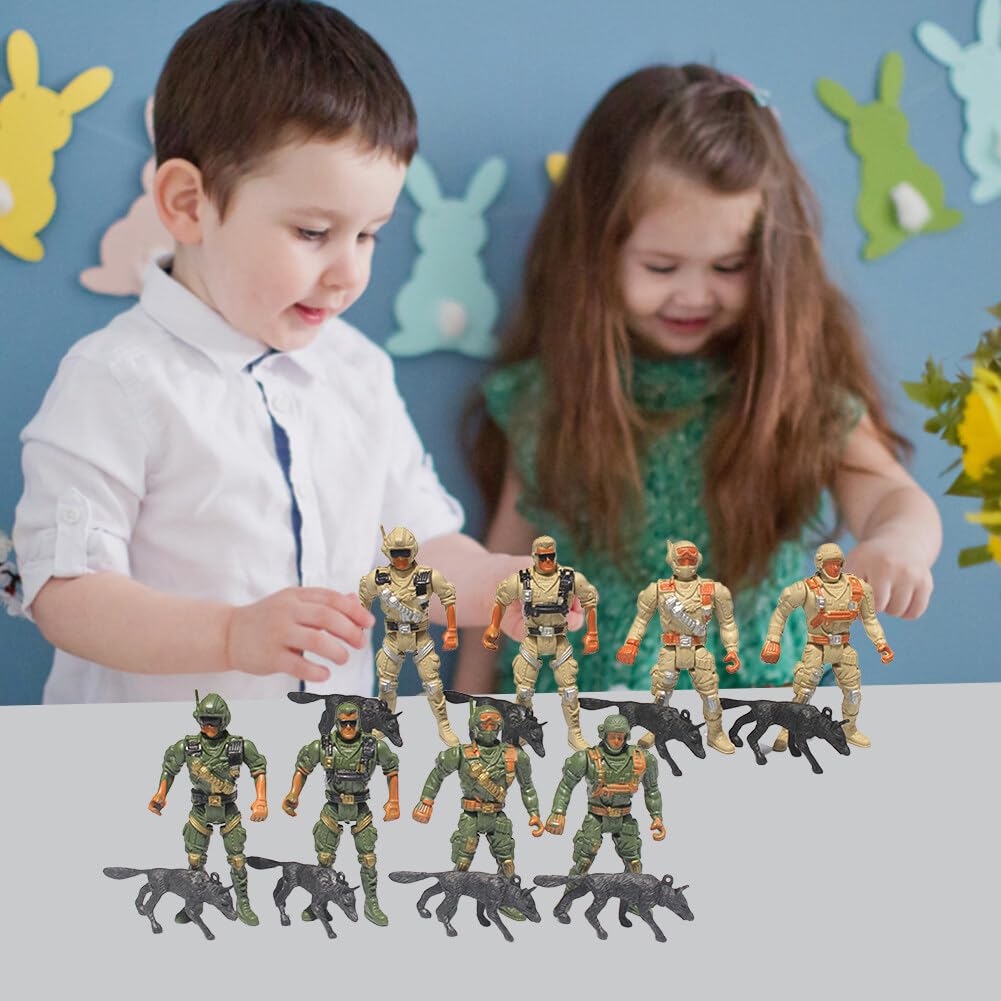 Boderam 46 stuks militaire basisset, leger mannen speelset met voertuigen accessoires en speelkaart, kinderen plastic mini leger speelgoed geschenken voor jongens meisjes 3 4 5 6 7 8 jaar oud