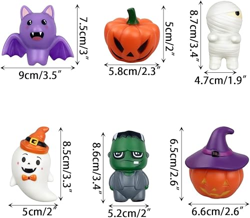 Miniatura 6 de Jofan Paquete de 6 juguetes de baño iluminados para Halloween, juguetes de Halloween para niños y niñas, regalos de fiesta de Halloween, bolsas de