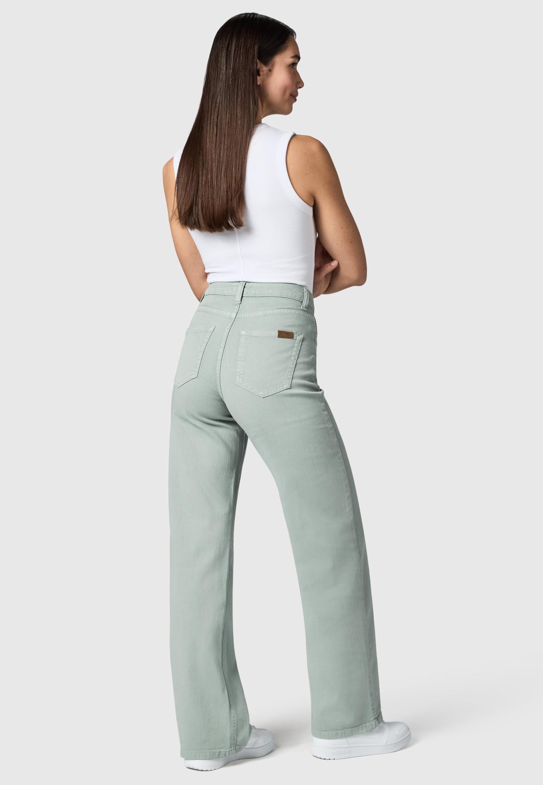 Peak Time Damen Wide-Leg Stoffhose Lange Chino-Hose mit Bio-Baumwolle (GOTS Zertifiziert) und Stretch Cyrele