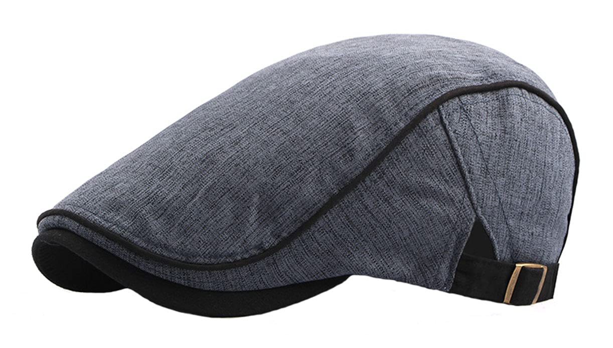 Maxpetus Man's Flat Cap Breathable Summer Beret Newsboy Cap Driving Cap (Blue)