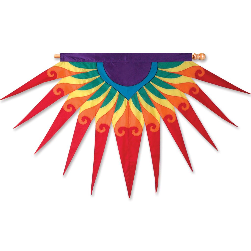 Premier Kites 53217 Progressive Hanging Banner, Sun Burst, Red