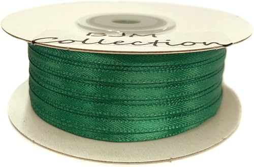 Cinta de satén de doble cara de 18" x 100 yardas, recuerdo de fiesta de arte y costura (verde bosque)