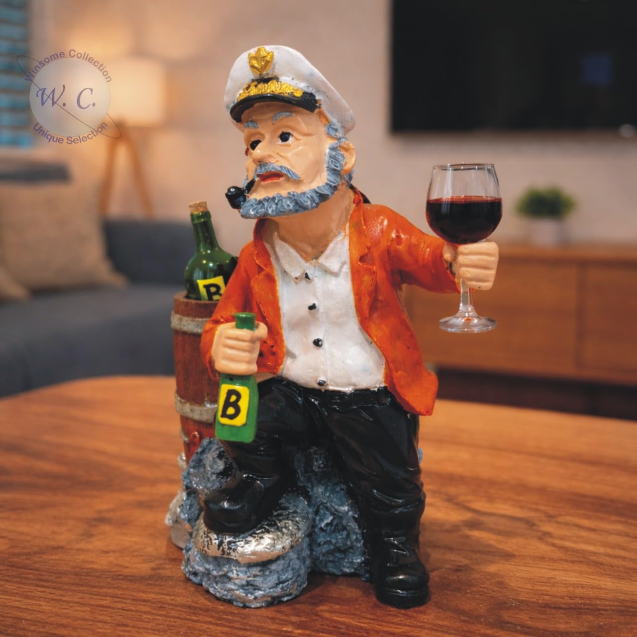 Wine Bottle Stand - Elegant Resin Sculpture Decor -11