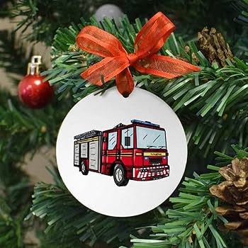 Fire engine christmas bauble Clearance